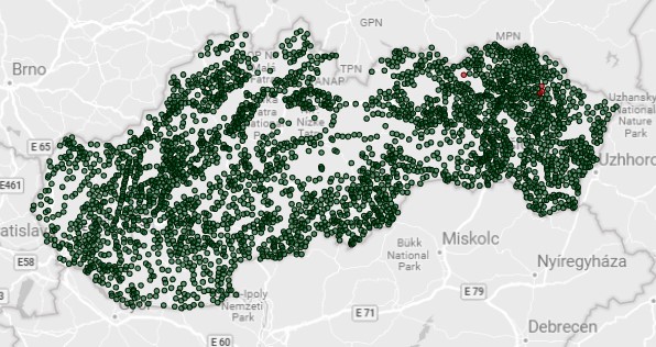 Mapa miestnej dostupnosti poskytovateľov všeobecnej ambulantnej starostlivosti pre deti a dorast