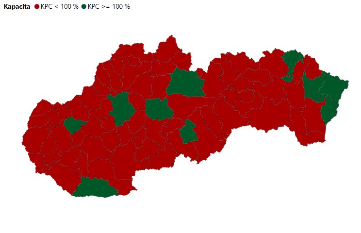 Mapa potrebnej kapacity (KPC) poskytovateľov všeobecnej ambulantnej starostlivosti pre deti a dorast